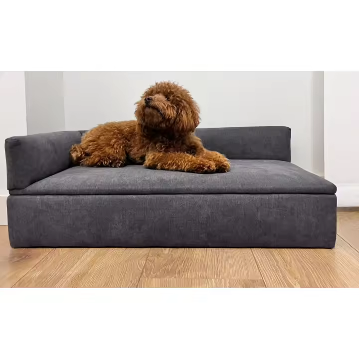 Skraut home - Sofá cama con canapé para mascotas,  Modelo Duque,  para Perros Pequeños o Medianos - Diseño minimalista - Tejido Especial y Resistente. Respaldo Cómodo y Base Acolchada, 71x42x24cm - 1
