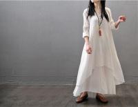 Vestido Blanco De Moda De Verano Para Mujer Tejido Suave Manga Larga Suéter Elegante Con Bolsillo Estilo Casual Longitud Hasta La Rodilla - details 4
