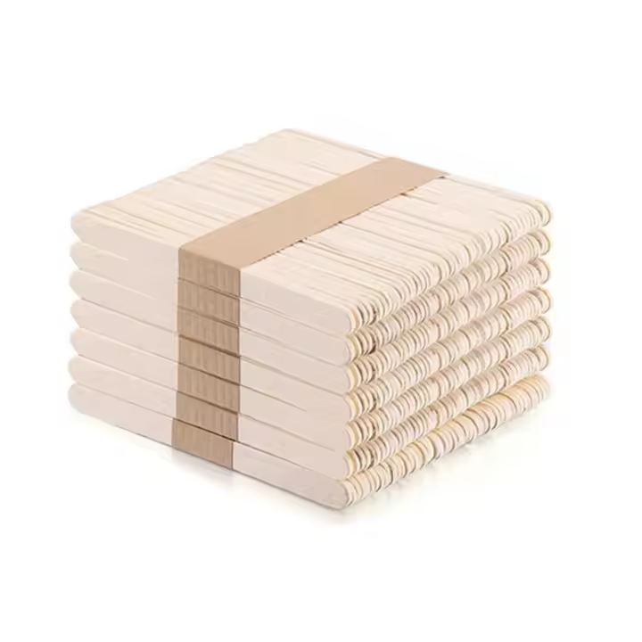 200/50pcs Palillos De Helado De Madera Natural Cuchara De Helado Herramientas De Arte De Madera Para Helado Y Pasteles - 1