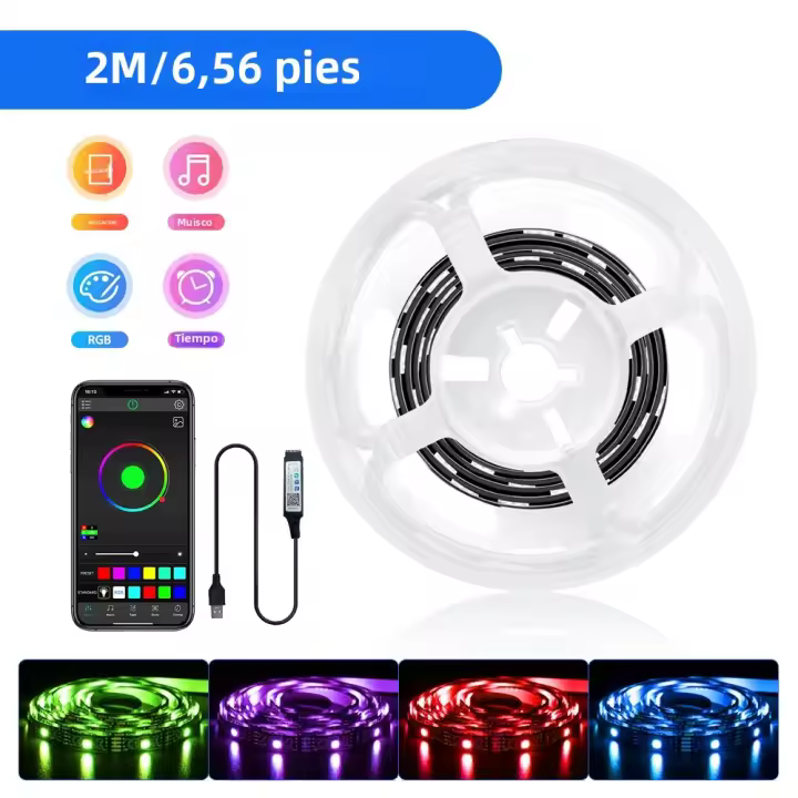 Nexillumi LED Strip Lights 1M-15M Luz De Fondo Para TV RGB Controlado Por APP Y Sincronizado Con La Música USB Powered Para TV De 22-85 Pulgadas - 1