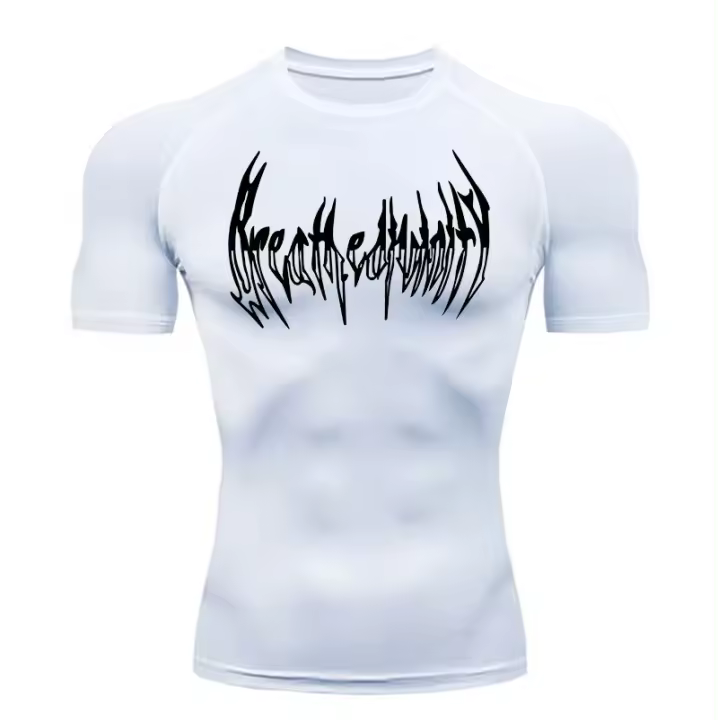 Camiseta De Fitness Para Hombre 2025 Musculatura Con Compresión Deporte Quick-drying Transpirable Talla S-3XL Poliéster Spandex - 1