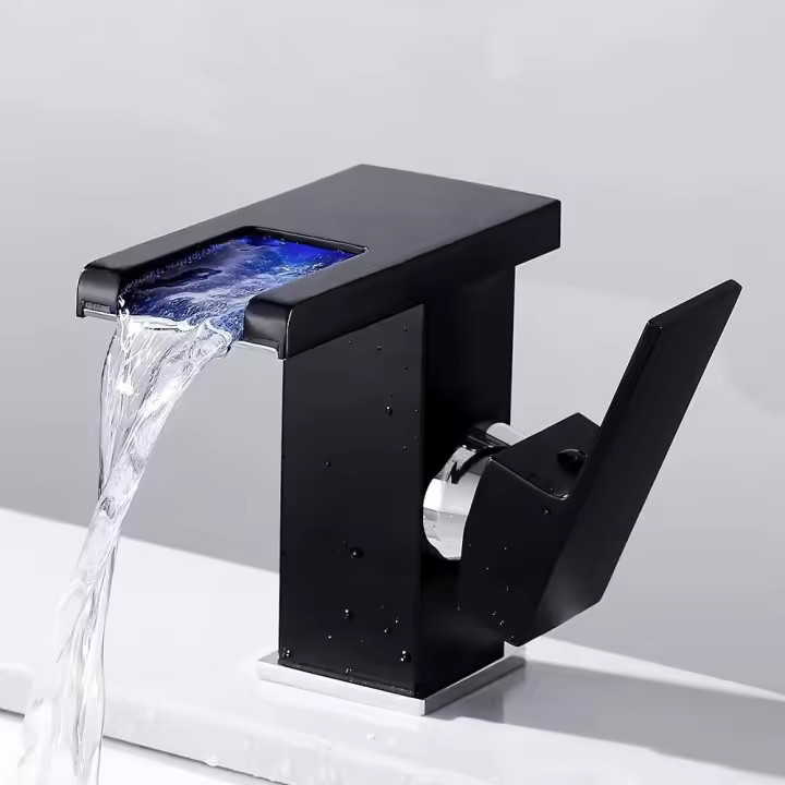 Single-lever bathroom faucet lock and glass, cold water and water faucets - 1