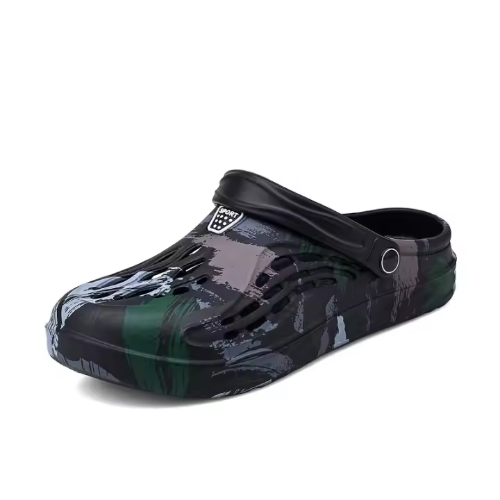 Clogs Para Hombre Sandalias De Graffiti Zapatos De Jardín De Verano Antideslizantes Tallas Grandes 47 48 49 Sandalias Planas Casuales Para Playa - 1