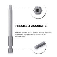 Juego De 11 Piezas De Puntas De Destornillador Magnéticas De 1/4" Hexagonal Tamper Proof Torx Y Planas F1FC Alta Calidad Para Perforación - details 12