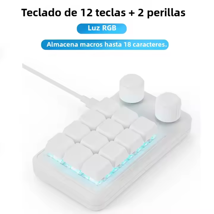 Teclado Mecánico Mini Para Gaming Y Photoshop Con Macro Personalizable RGB 3 Teclas Botón De Copia Y Pegado Hotswap Para Desktop Laptop Y Tablet - 1