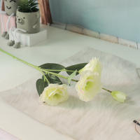 3PCS Flores Artificiales De Rosa Blanca Y Hojas De Eucalipto Peonía Bouquet Decoración Para Bodas Fiesta Vaso Hogar Sin Mantener Flores Naturales - details 6