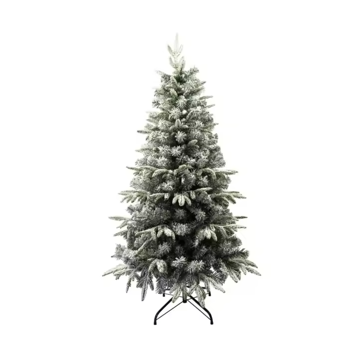 Arbol de Navidad con Nieve, Tipo Acebo Muy Frontoso Nevado, de 150cm con 442 Ramas, 180cm con 727 Ramas, 210cm con 1065 Ramas - 1