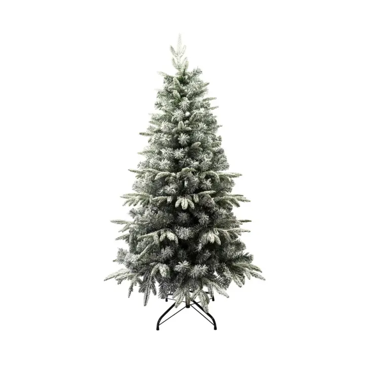 Arbol de Navidad con Nieve, Tipo Acebo Muy Frontoso Nevado, de 150cm con 442 Ramas, 180cm con 727 Ramas, 210cm con 1065 Ramas - 1