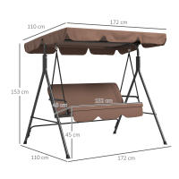 Columbio de Jardín de 3 plazas con Techo ajustable, impermeable, capacidad de carga de hasta 200 kg, ideal para Jardines y Terrazas - details 6