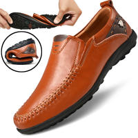 Zapatos Casuales Hechos a Mano Para Hombres Plataforma Plana Transpirables Zapatillas De Exterior Loafers Con Cubierta Superior De Cuero Split - details 13