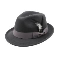 Sombrero Fedora Clásico Para Hombres Color Sólido Con Decoración De Pluma Estilo Elegante Para Caballeros Adecuado Para Fiestas Y Salones De Baile - details 4