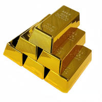Ladrillo De Oro Plástico Electroplateado Hueco Barra De Oro Ornamentos Decoraciones Juguete Ladrillo De Oro Para Actividades - details 5
