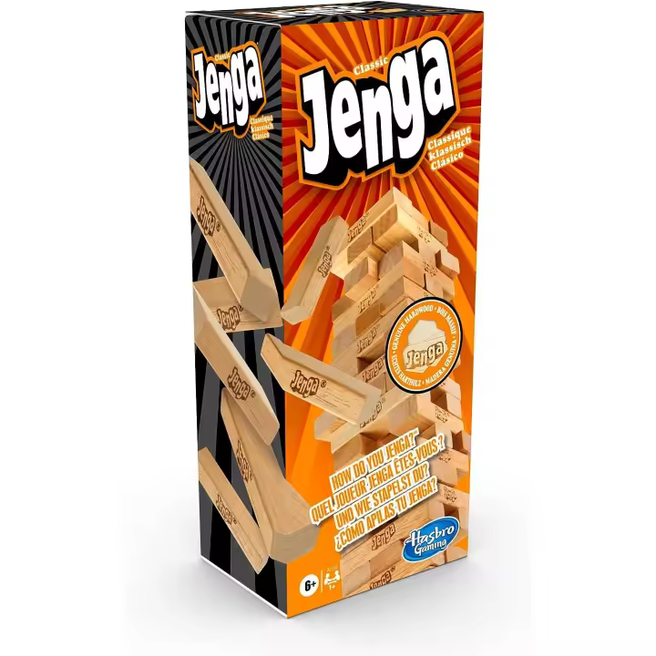 Hasbro Gaming Juego Jenga - El Juego de Mesa Original de Bloques de Madera para Fiestas Party Amigos - 1