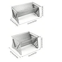 Leeseph Grill Portátil Para Camping Con Pits De Fuego Y Estufa De Asar Reemplazable Y Ajustable Para Uso Al Aire Libre Color Plateado - details 0