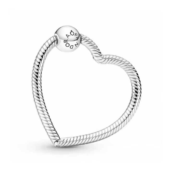 Colgante para charms en plata de ley Pandora Moments Corazón Corazón - 399505C00 - 1