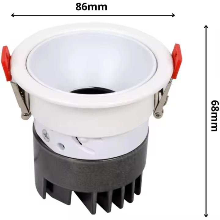 Jandei - Downlight LED COB 7W/12W Direccionable 25º, Marco Circular Blanco, Color de Luz Natural o Neutra 4200k - 1