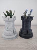 Maceta con forma de la torre del juego ajedrez - Decoración para el hogar y jardín - 3DRoots - details 0