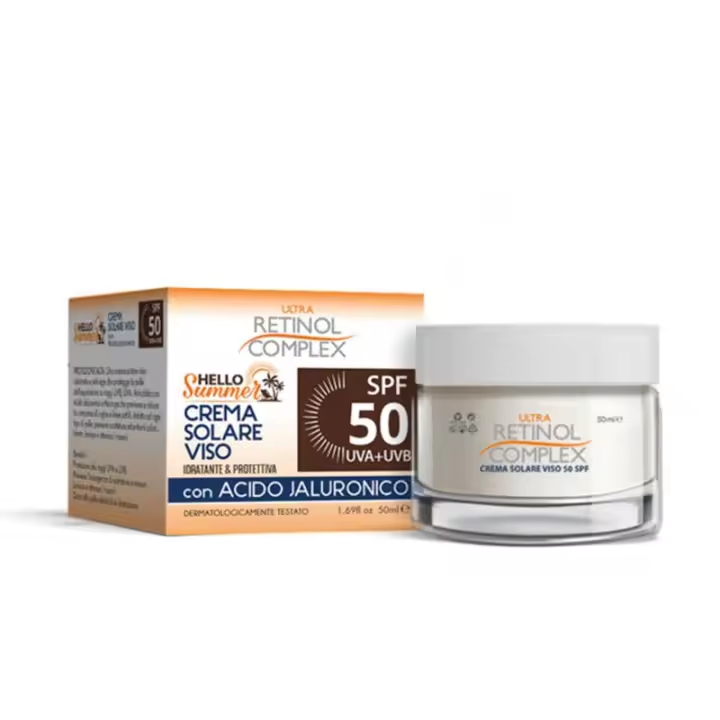Facial Solar FPS 50 Alta Protección DE LOS Rayos Solares Cream with ácido Hiálico Hello Summer Ultra Retinol Complex - 1