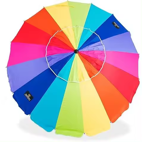 Sombrilla 240 cm ORGULLO con Espiral y Poste de Recorrido Total - Protección Total Contra los Rayos UV - CREVICOSTA QUALITY MARK MARCAS DE CALIDAD - 1