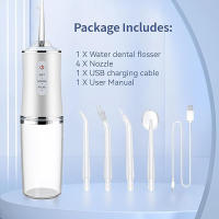 Fregadero Portátil De Agua Recargable 220ML Con 3 Modos Y 4 Boquillas De Limpieza Dental Electrónica Impermeable - details 2