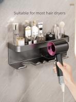 Estante De Pared Para Baño De Aluminio Aviación Organizador De Hogar Accesorios Y Suministros Para Secador De Pelo Soporte Cráneo Montado En La Pared - details 2