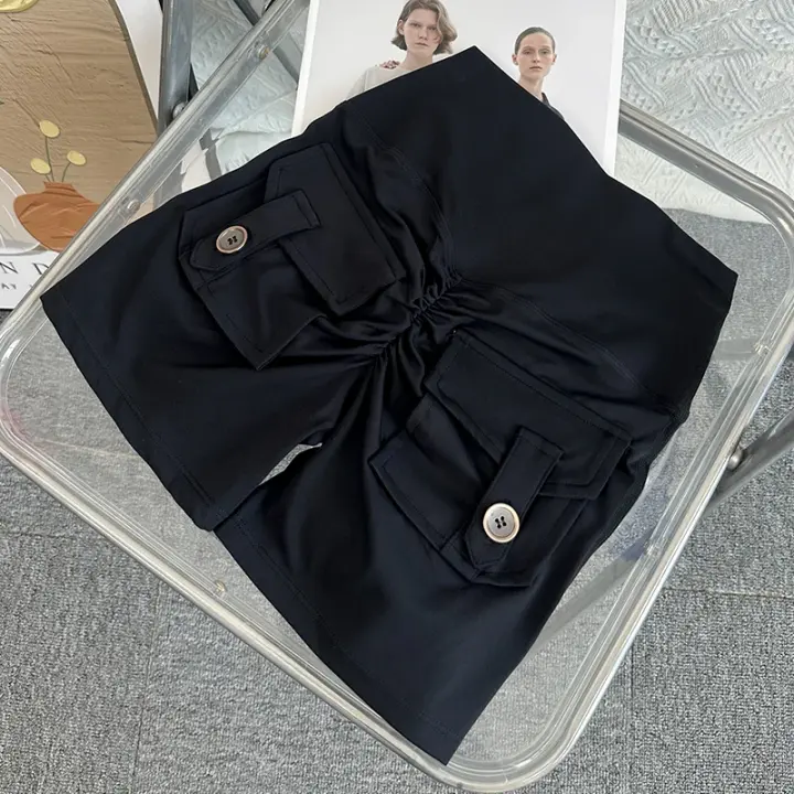 Shorts De Yoga De Cintura Alta Nude Para Glúteos Pera Con Bolsillo Rápidos Secado Entrenamiento En El Gimnasio Ciclismo Deportes Al Aire Libre Material Nylon Spandex - 1