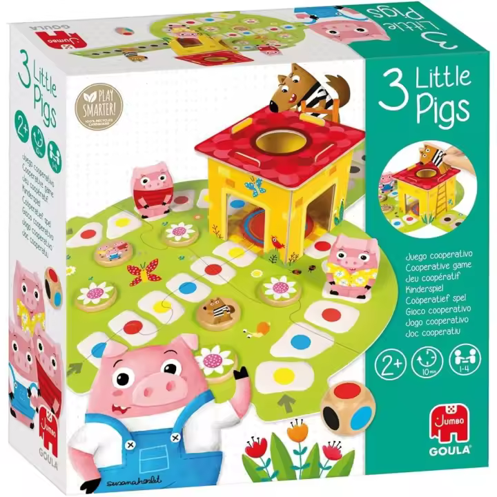 Goula - Juego Los 3 cerditos, Juego de mesa preescolar a partir de 2 años, Multicolor (53146) - 1