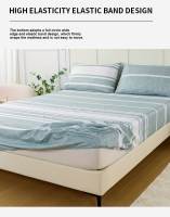 Juego De Sábanas Fitted Con Estampado Rayado De 3 Piezas - Lujosamente Suaves Y Transpirables - Incluye 1 Sábana Fitted Y 2 Fundas Para Almohadas Para Un Sueño Cómodo - details 6