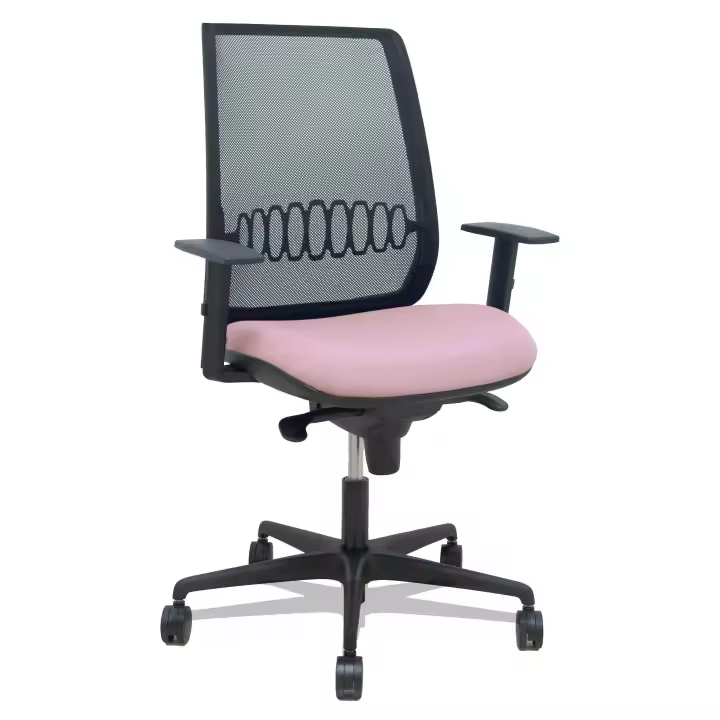 Silla Alares sincro malla negra bali rosa brazo regulable - 1