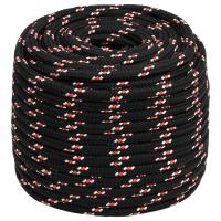vidaXL Cuerda de barco polipropileno negra 16 mm 25 m - details 1
