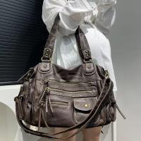 Bolso Bandolera De Cuero Vintage Para Mujer Estilo Y2K Con Múltiples Bolsillos Y Gran Capacidad Bolso De Motociclista - details 3
