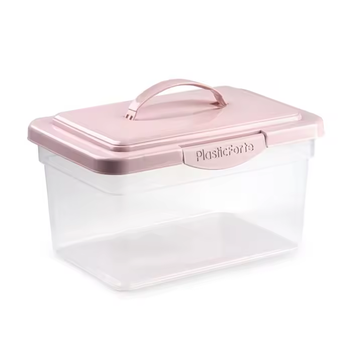 Plastic Forte Caja de Almacenaje 9 Litros Transparente Caja de ordenación de plástico, Contenedor de almacenamiento - 1