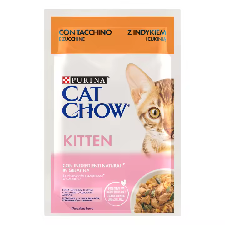 Cat Chow Kitten Pavo en Gelatina Sobres para Gatitos  Comida húmeda para gatitos - 1