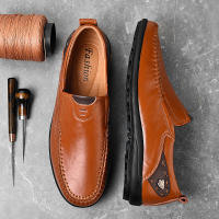 Zapatos Casuales Hechos a Mano Para Hombres Plataforma Plana Transpirables Zapatillas De Exterior Loafers Con Cubierta Superior De Cuero Split - details 4