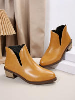 SP Botas Chelsea nuevo Botas de Mujer Botas Gruestas Tacón Bajo Botas de cuero botines retro Primavera y botas individuales Botas Cortas Mujer, - details 1