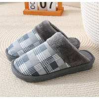 Zapatillas de Estar por Casa para Mujer y Hombre  Diseño Tablero de Ajedrez Gris y Melocotón  Pantuflas  Mujer y Hombre de Estar por CasaCómodas y Antideslizantes - details 5