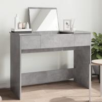 vidaXL Tocador con espejo 100x45x76 cm en color Negro/Gris sonoma/Gris hormigón y más | decorativo de pared para baño dormitorio recibidor moderno - details 2