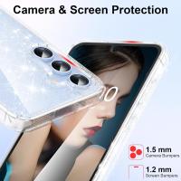 Funda De Teléfono Glitter Transparente Para Samsung Galaxy S24 FE S23 Ultra S22 plus S21 A16 A06 5G A55 A35 A25 A15 A54 Accesorios Ligeros De Cubierta Completa - details 1