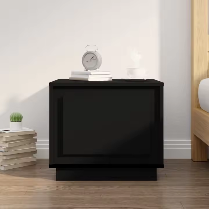 vidaXL Mesa de centro madera contrachapada negra 51x50x44 cm - 1