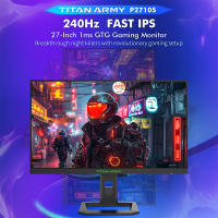 TITAN ARMY Monitor Gaming 2K 240Hz P2710S, Fast IPS QHD 2560 x 1440P Vertical Monitor, 1ms , HDR 400 135% sRGB, FreeSync y G-Sync Monitor de Computer, Cuidado de Los Ojos, VESA, DP, HDMI, For FPS MOBA RPG MMO RTS RAC Gaming - details 0