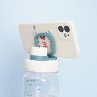 Botella De Agua Con Manija Y Correa Transparente De Plástico Ligera Gran Capacidad 0.6L/0.8L/1L Botella De Bebida Para Viajes Resistente Al Desbordamiento - details 3