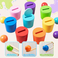 Juguete Montessori De Madera Juego De Colores Y Alineación Con Bolas Arcoíris En Copas Educación Temprana Para Niños De Preescolar Edad 3+ - details 2