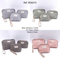 Bagsgarden Neceser de 3 piezas impermeable de lunares, adecuado para cosméticos, bolsa de viaje y gran capacidad de almacenamiento - details 5