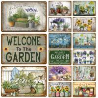 Cartel De Metal Retro Con Flores Vintage Para Decoración De Jardín Arte Murallero De Hogar Placa De Latón Regalo Para Decoración De Pared Y Cuarto - details 1