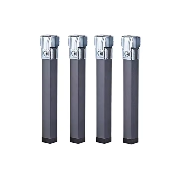 Juego de 4 Patas Metálicas para Somier con Abrazadera - Fijación con Tuerca métrica 8 - 3x3x25 cm - Cuens - 1