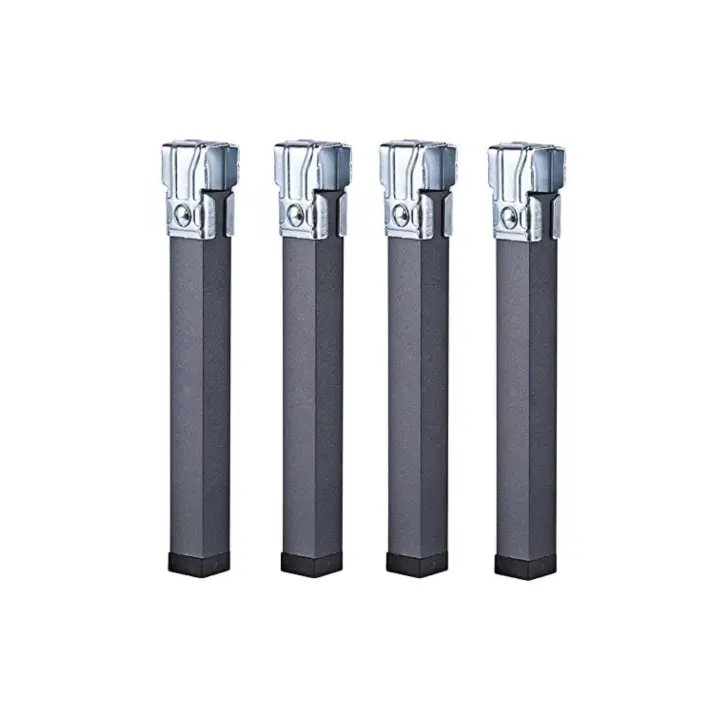 Juego de 4 Patas Metálicas para Somier con Abrazadera - Fijación con Tuerca métrica 8 - 3x3x25 cm - Cuens - 1
