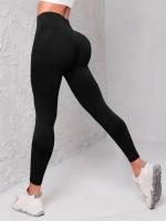 Leggings De Cintura Alta Elástica Para Mujer Talla Sólida Tejidos Sin Costuras Levantamiento De Glúteos Fitness Yoga Moda Gimnasio Deportes Leggings - details 6