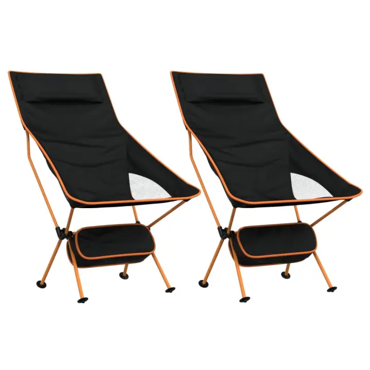 vidaXL Sillas de camping plegables 2 uds tela Oxford y aluminio Color Negro y rojo,  Negro y naranja, y mas - 1