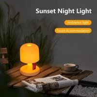 Lámpara De Mesa LED Sunset Nocturna Recargable Mini USB Para Decoración De Habitación Barra Sala De Estar Creación De Ambiente Luz De Modo Minimalista - details 2