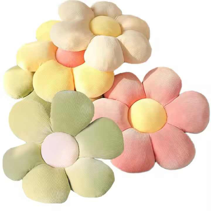 Cojín De Relleno De Algodón PP En Forma De Flor Con 6 Pétalos 35/45cm Decoración Girly Para Habitación Cojín De Silla Para Dormitorio En Color Rosa - 1